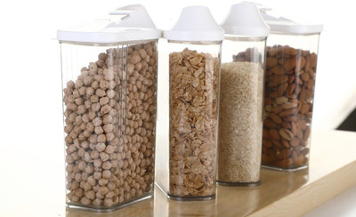 2Mech 2Mech Cereal Dispenser Easy flow storage jar 1700ml 4pc set ,airtight Plastic pluses Storage Ideal for Kitchen Grocery Storage Box lid Food Rice Pasta Container(Pack of 4) - 1700 ml Plastic Grocery Container(Pack of 4, White)