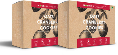 Nourish Organics Oats Cranberry Cookies (Pack of 2) Cookies Biscuit(2 x 140 g)