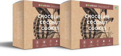 Nourish Organics Chocolate Coconut Cookies (Pack of 2) Cookies Biscuit(2 x 140 g)