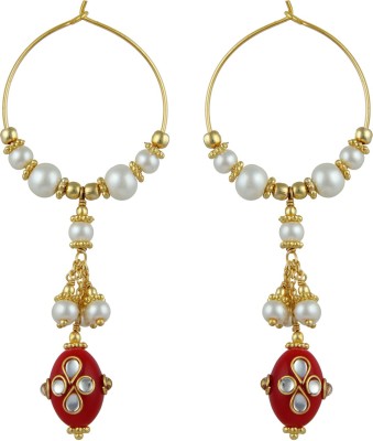 Pearlz Ocean Shell Pearl & Glass Beads Hook Clasp Earrings Alloy Drops & Danglers