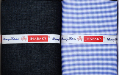 JHABAK'S Polycotton Checkered, Self Design Shirt & Trouser Fabric