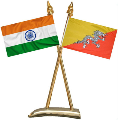 UNIQ India ::Bhutan Rectangle Table Miniature Flag(Cotton)