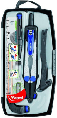 Maped Technic Compass Instrument Set (6 pieces set) Geometry Box(Multicolor)