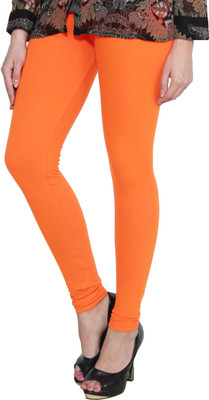 Lapza Churidar  Ethnic Wear Legging(Orange, Solid)