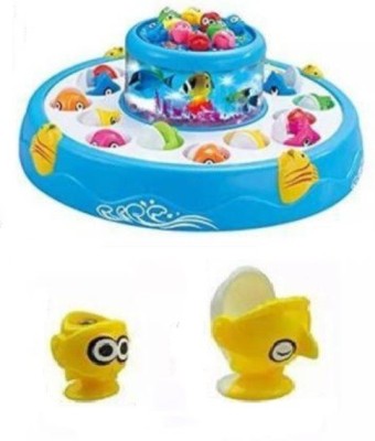 Haulsale Go Fish Catching Game Big with 26 Fishes and 4 Pods With Music & Lights232(Multicolor)