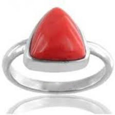 Gems Jewels Online 925 Hallmark Pure Silver With Natural New Burma Ruby Size 16 Stone Coral Ring