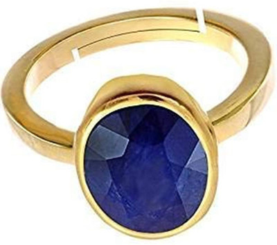 PARTH GEMS 11.25 Carat Natural Certified Blue Sapphire Gemstone Ring (Nilam/Neelam Stone Ring) AAA Quality Gemstone For Mens&Womens Metal Sapphire Gold Plated Ring