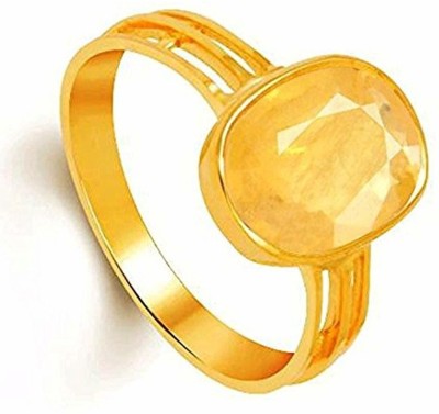 CHIRAG GEMS Untreatet 9.25 Carat A+ Quality Metal Sapphire Gold Plated Ring