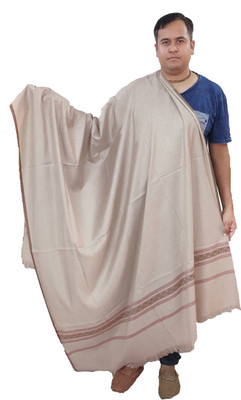 KAVIM Wool Solid Men Shawl(Beige)