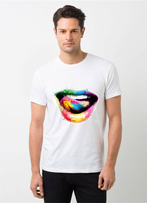 HamsaMART Graphic Print Men Round Neck White T-Shirt
