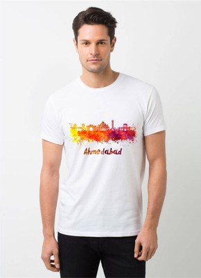 HamsaMART Graphic Print Men Round Neck White T-Shirt