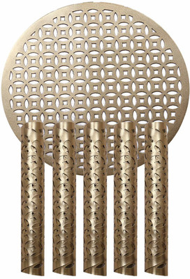 Dakshya Industries Round Pack of 6 Table Placemat(Gold, PVC)