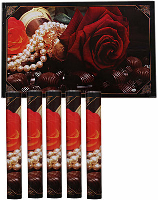 DPA Collection Rectangular Pack of 6 Table Placemat(Red, Black, PVC)