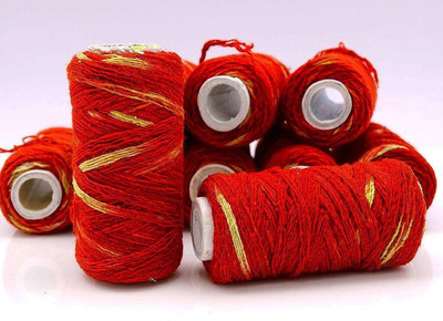 SRPSKENDRA Red, Yellow Thread(8 m Pack of12)