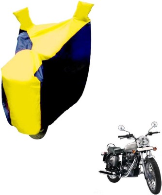 NIKS Two Wheeler Cover for Royal Enfield(Bullet 350, Black, Yellow)