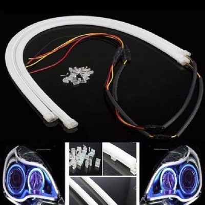 PRTEK Drl Flexible Led Day Running Lights Tear Strip Car Light Headlight Motorbike, Car, Van, Truck LED (12 V, 12 W)(Universal For Bike, Universal For Car, Pack of 2)