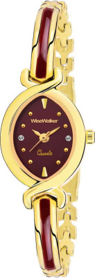 WiseWalker WWWQZ3017MR Party Look Edition Maroon Dial Gold Strap Analog Watch - For Women