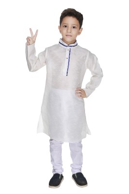 new gen Boys Festive & Party Kurta and Pyjama Set(White Pack of 1)