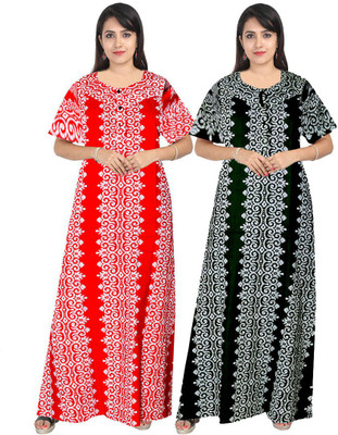 JWF Women Nighty Set(Red, Black, White)