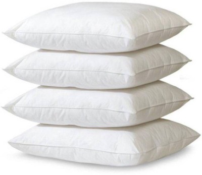 GKM Polyester Fibre Solid Sleeping Pillow Pack of 4(White)