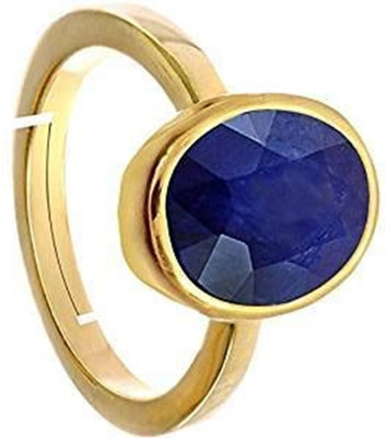 PARTH GEMS 9.25 Carat Natural Certified Blue Sapphire Gemstone Ring (Nilam/Neelam Stone Ring) AAA Quality Gemstone For Mens&Womens Metal Sapphire Gold Plated Ring