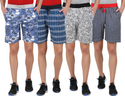 CHECKERSBAY Checkered, Printed Men Multicolor Regular Shorts