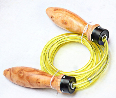 A.K Speed Jump Rope, gym wire with Anti-Slip Wooden Handle Speed Ball Bearing Skipping Rope(Yellow, Length: 274 cm)