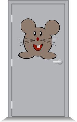 Creatick Studio 46 cm Cute Mouse Decal Standard Size - (46Cm X46Cm) Self Adhesive Sticker(Pack of 1)