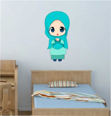 Sticker Hub 72 cm cute islamic girl Wall Sticker (72Cm X38Cm) Self Adhesive Sticker(Pack of 1)