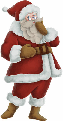 wildartcreation 62 cm Santa Claus Wall Sticker 62cm X 33cm | Wall Sticker for Living Room -Bedroom - Self Adhesive Sticker(Pack of 1)