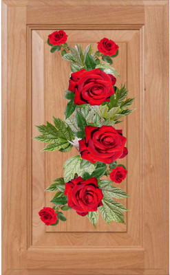 Creatick Studio 25 cm Roses Decal Standard Size - (25Cm X46Cm) Self Adhesive Sticker(Pack of 1)