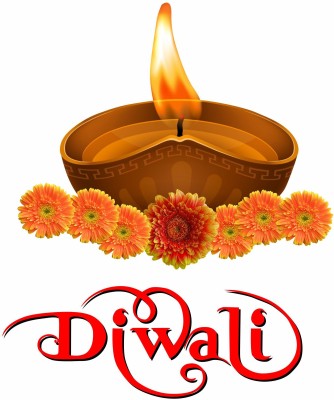 Divine studio 68 cm Diwali Diya Wall Sticker 68 cm X 57 cm | Wall Sticker for Living Room -Bedroom - Office - Home Hall Decorative Stickers Self Adhesive Sticker(Pack of 1)