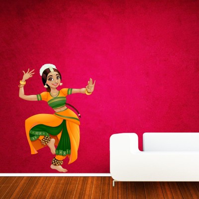 Sticker Hub 74 cm Indian kathak Dance Wall Stickers (74Cm X 53Cm ) Self Adhesive Sticker(Pack of 1)