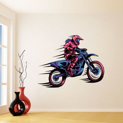 Sticker Hub 47 cm Bike Rider Wall Sticker | Wall Sticker for Living Room Self Adhesive Sticker(Pack of 1)