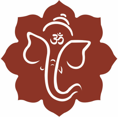 Divine studio 45 cm Lord Ganesha Wall Stickers 46cm x 46cm | Wall Sticker for Living Room -Bedroom - Office - Home Hall Decorative Stickers Self Adhesive Sticker(Pack of 1)