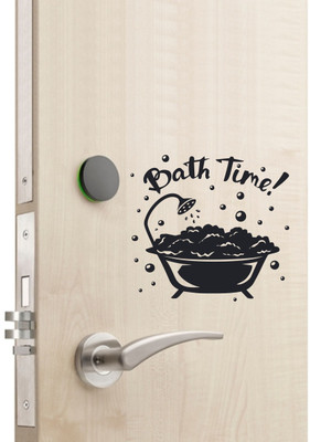 SUDARSHAN STICKER 28 cm Bathing Time Wall Sticker Door,Window Decal Standard Size - (28Cm X30Cm) Self Adhesive Sticker(Pack of 1)