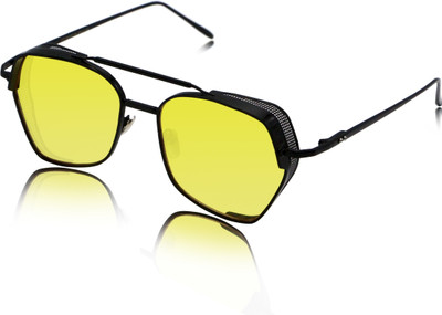 Resist Retro Square Sunglasses(For Men & Women, Yellow)