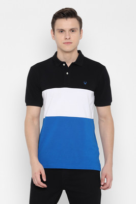 allen-solly-striped-men-polo-neck-white-blue-black-t-shirt