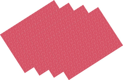 OASIS Rectangular Pack of 4 Table Placemat(Red, Cotton)