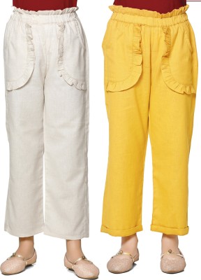 CUTIEKINS Regular Fit Women White, Yellow Trousers