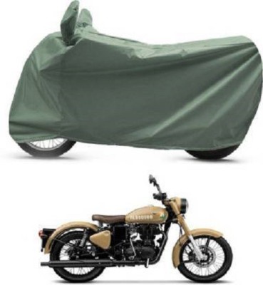 High Quality Waterproof Two Wheeler Cover for Royal Enfield(Bullet 500, Green)