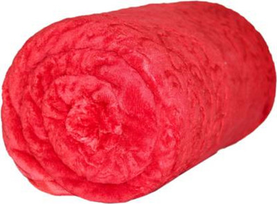 pgk Self Design Double Mink Blanket for  Heavy Winter(Silk, Red)