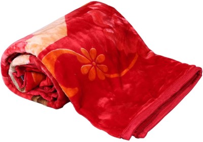 Indcrown Floral Double Mink Blanket for  Mild Winter(Microfiber, Multicolor)