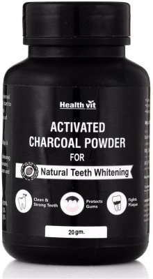 HealthVit Activated Charcoal Powder 20gm for Natural Teeth Whitening(20 g)