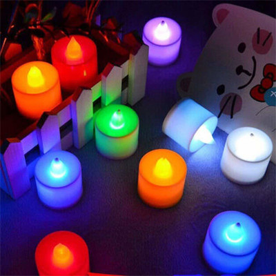 SIDDIVINAYAK CREATION 12 pcs flameless Divas Colorful LED Lights, Multi Flashing Candles Candle(Multicolor, Pack of 12)