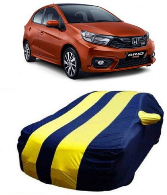 VIRMANG Car Cover For Honda Brio (With Mirror Pockets)(Yellow)