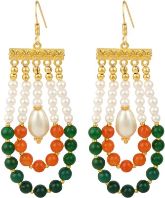 Pearlz Ocean Shell Pearl & Jade Drop Danglers Earring Hook Clasp Earrings For Girls & Women Pearl Alloy Drops & Danglers