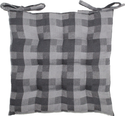 OASIS Cotton Abstract Chair Pad Pack of 1(Grey)