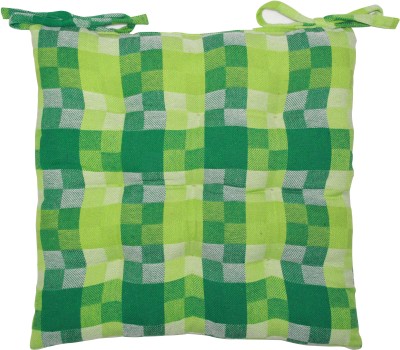 OASIS Cotton Abstract Chair Pad Pack of 1(Green)