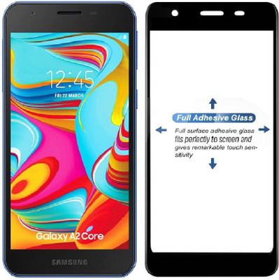 Mobizworld Edge To Edge Tempered Glass for Samsung Galaxy A2 Core(Pack of 1)